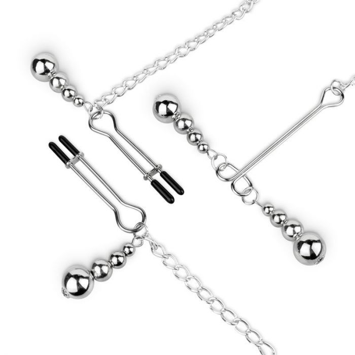 Затискачі для сосків та клітора Bedroom Fantasies: Nipple and Clitoris Clamps - Silver
