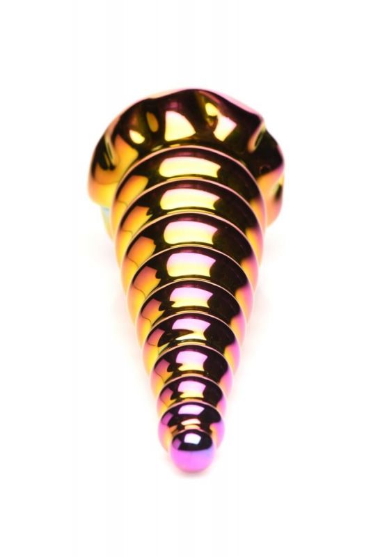 Фентезійний скляний фалоімітатор Creature Cocks Twilight Rainbow Glass Dildo, 16 см