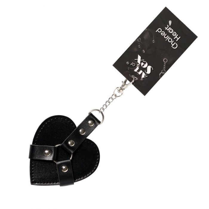 Брелок на карабіні для ключів Art of Sex Chained Heart, Чорний