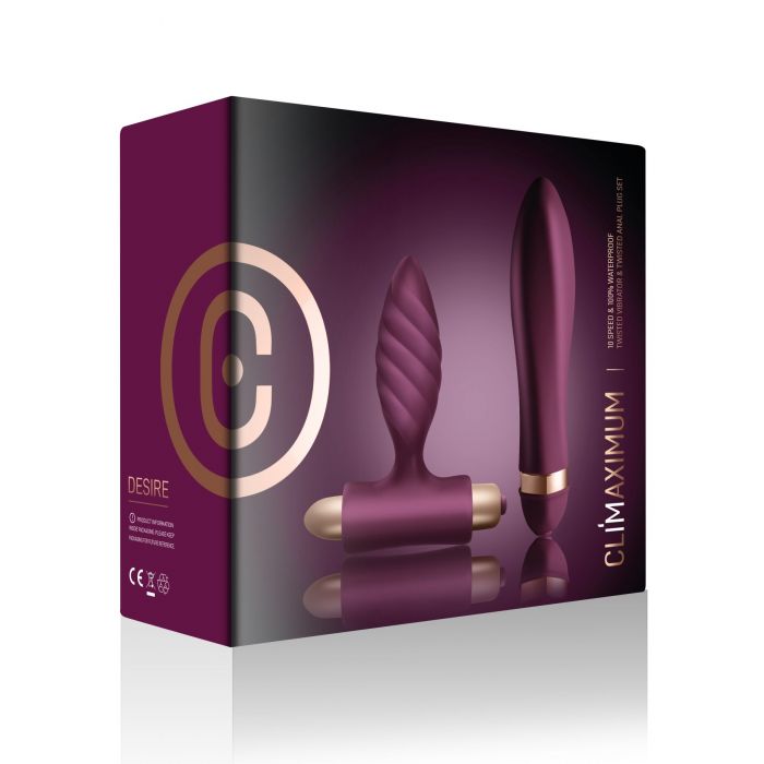 Набір для пар Climaximum Desire анальна пробка + вібратор, 10 режимів, на батарейках