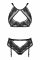 Комплект Obsessive Allastia 2-pcs set black S/M, регульовані бретелі, багаторівнева застібка