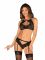 Комплект Obsessive Allastia 2-pcs set black L/XL, регульовані бретелі, багаторівнева застібка
