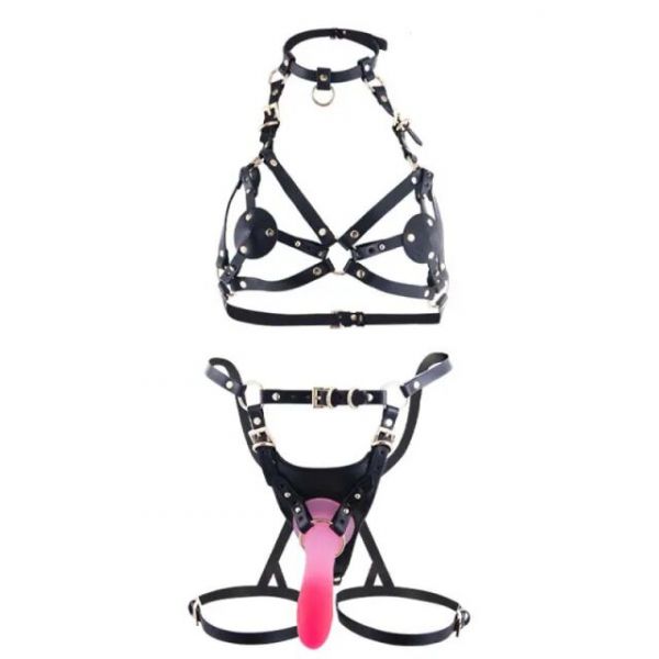 Сбруя зі страпоном LOCKINK SEVANDA Queen Sheba Set with Pink Dildo
