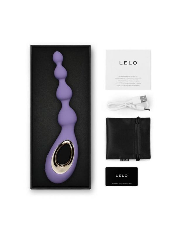 Анальне намисто з вібрацією LELO Soraya Beads Violet Dusk, різний діаметр намистин, 8 режимів
