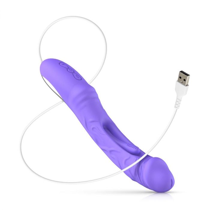 Вібратор точки G з вагінальним відростком Good Vibes Only – Flax Vibrating Dildo with G-Spot Stimulator