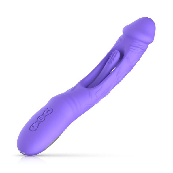 Вібратор точки G з вагінальним відростком Good Vibes Only – Flax Vibrating Dildo with G-Spot Stimulator