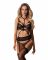 Комплект Obsessive Premisis Black 3-pcs crotchless set S/M