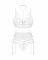 Комплект Obsessive Premisis White 3-pcs crotchless set L/XL