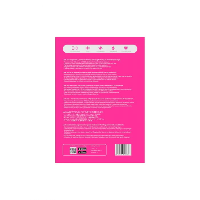 Анальна смарт-вібропробка Lovense Lush Anal, дуже потужна, LED-підсвічування