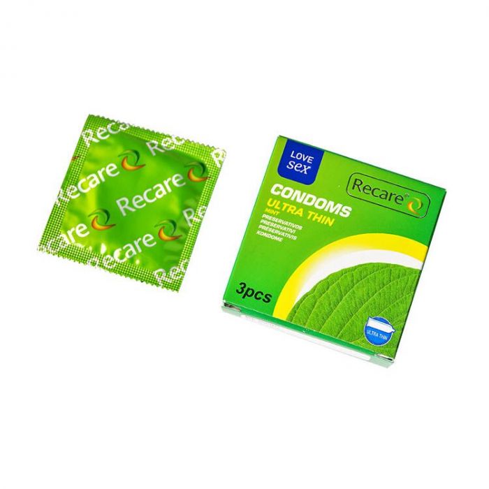 Презервативи Ultra Thin Mint Condoms 3 шт, ультратонкі, аромат: м'ята