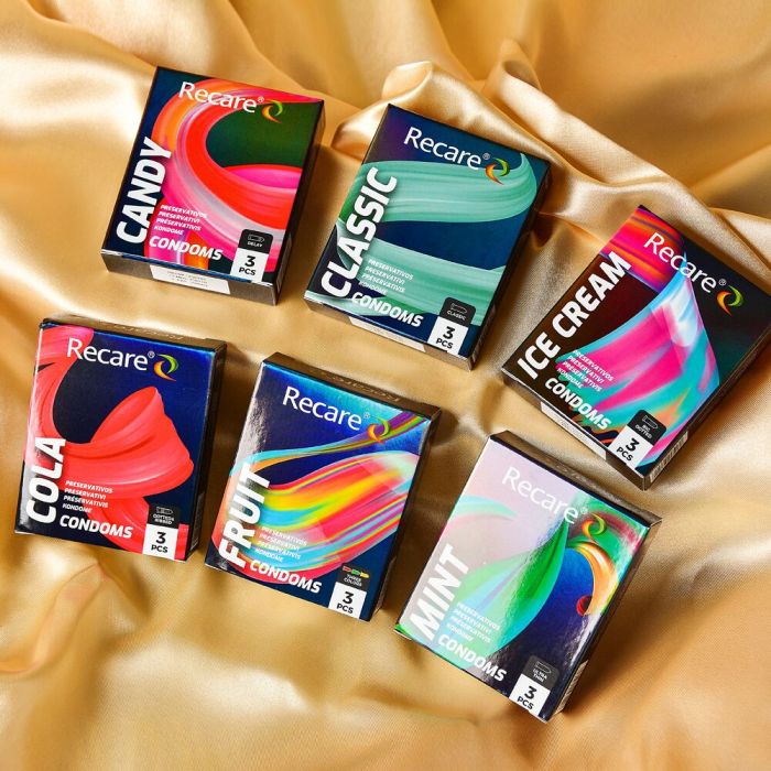 Презервативи Holographic Recare Ultra Thin Mint Condoms 3шт, ультратонкі, аромат: м'ята