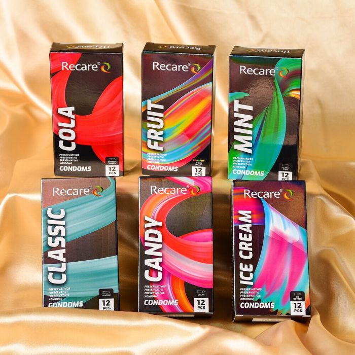 Презервативи Holographic Recare Ice Cream Big Dotted Condoms 12 шт, з пухирцями, аромат: морозиво