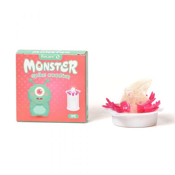 Насадка на член Recare Turquoise Monster Spike Condom (презерватив з вусиками)