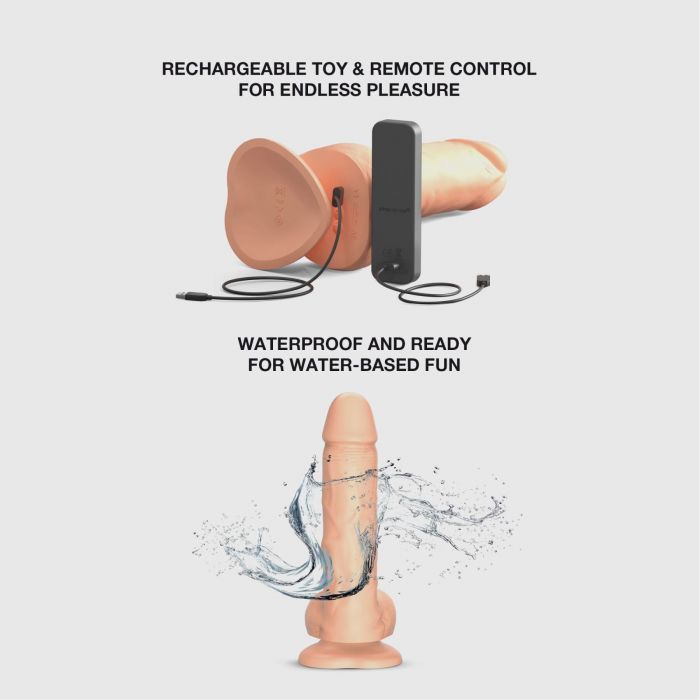 Фалоімітатор з вібрацією та ротацією Strap-On-Me Rotating & Vibrating Realistic Dildo – L – Vanilla
