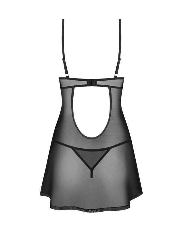Сорочка Obsessive Euridia chemise & tanga XS/S