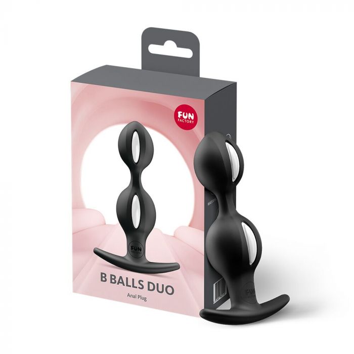 Анальні кульки Fun Factory B BALLS DUO Black, ефект вібрації, діаметр 3,2 та 3,6 см