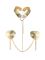 Пестис-сердечка з пензликами та чокером JSY Nipple Sticker RT236114 Golden