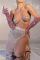 Пестис-сердечка з пензликами та чокером JSY Nipple Sticker AC8021 Sliver