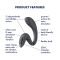 Вагінально-кліторальний вібратор Satisfyer G for Goddess 3 Dark Grey, 2 мотори