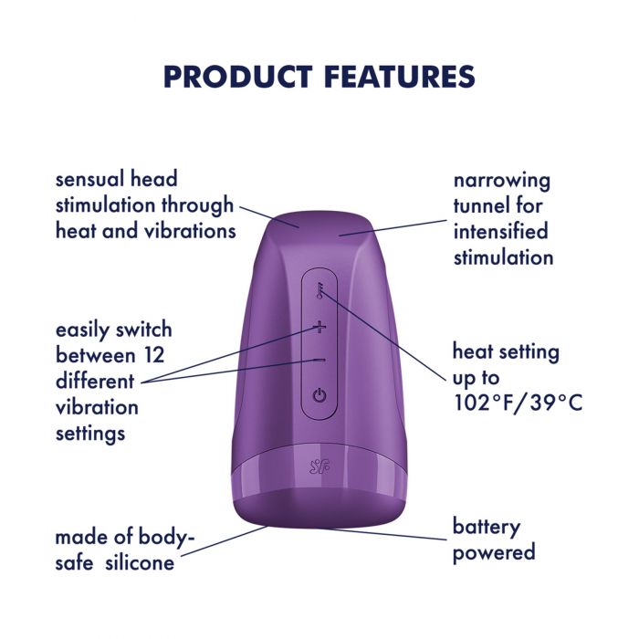 Мастурбатор Satisfyer Men Heat Vibration Battery Series імітатор мінету, підігрів та вібрація
