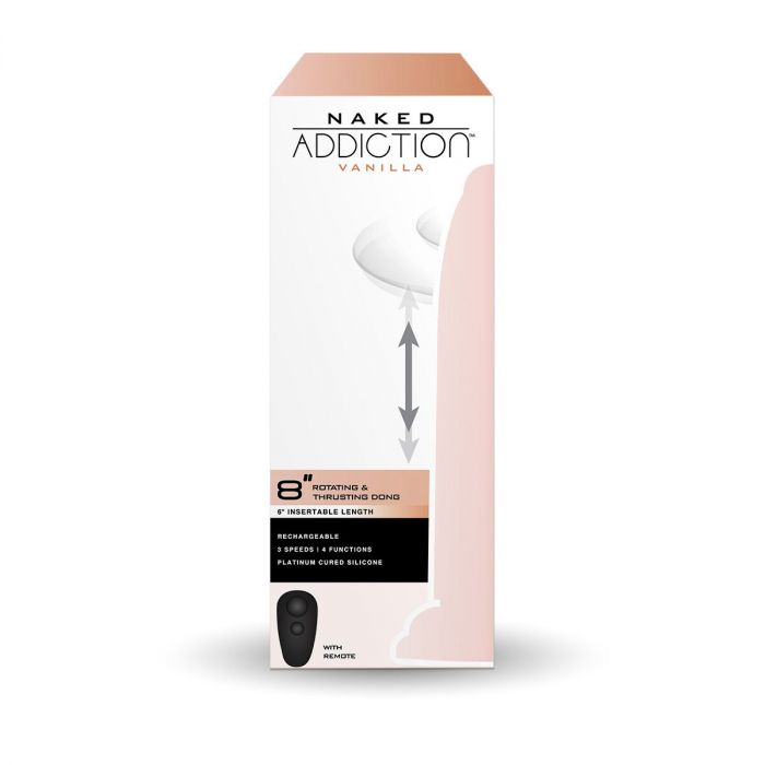 Фалоімітатор з ротацією та пульсацією Naked ADDICTION 8″ Rotating & Thrusting Dong - Vanilla