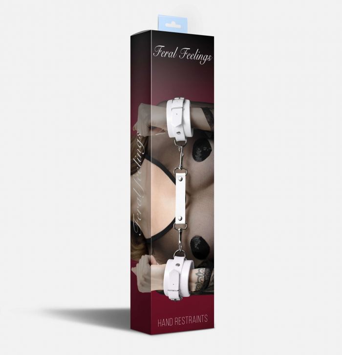 Наручники Feral Feelings - Hand Restraints White, натуральна шкіра