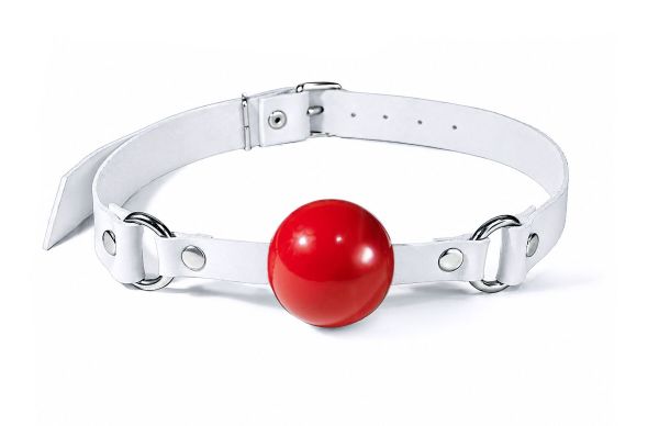 Кляп силіконовий Feral Feelings Silicon Ball Gag White/Red, білий ремінець, червона кулька