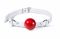 Кляп силіконовий Feral Feelings Silicon Ball Gag White/Red, білий ремінець, червона кулька