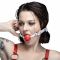 Кляп силіконовий Feral Feelings Silicon Ball Gag White/Red, білий ремінець, червона кулька