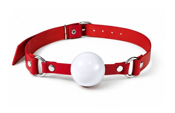 Кляп силіконовий Feral Feelings Silicon Ball Gag Red/White, червоний ремінець, біла кулька