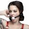 Кляп силіконовий Feral Feelings Silicon Ball Gag Black/White, чорний ремінець, біла кулька