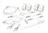 Набір Feral Feelings BDSM Kit 7 White, наручники, поножі, конектор, маска, падл, кляп, затискачі