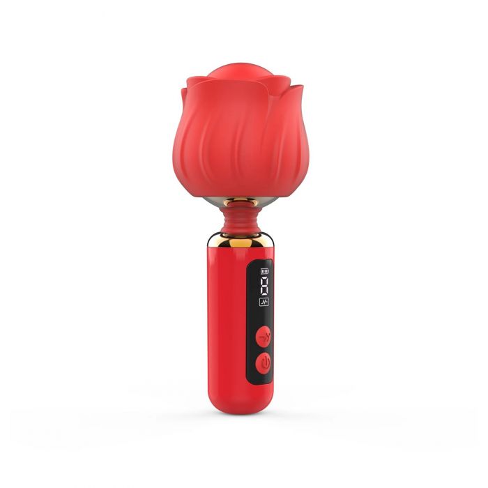 Вібромасажер Loviss Rose Mini Massage Wand Vibrator, головка у вигляді троянди, 9 режимів