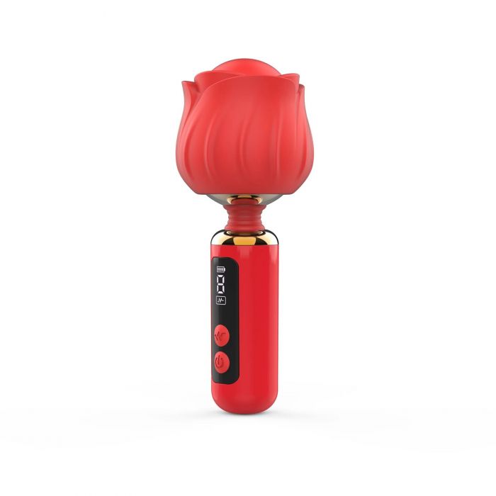 Вібромасажер Loviss Rose Mini Massage Wand Vibrator, головка у вигляді троянди, 9 режимів