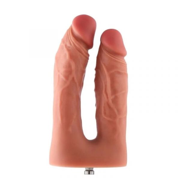 Подвійний фалоімітатор для секс-машин Hismith Silicone Double Penetrator Dildo, система KlicLok