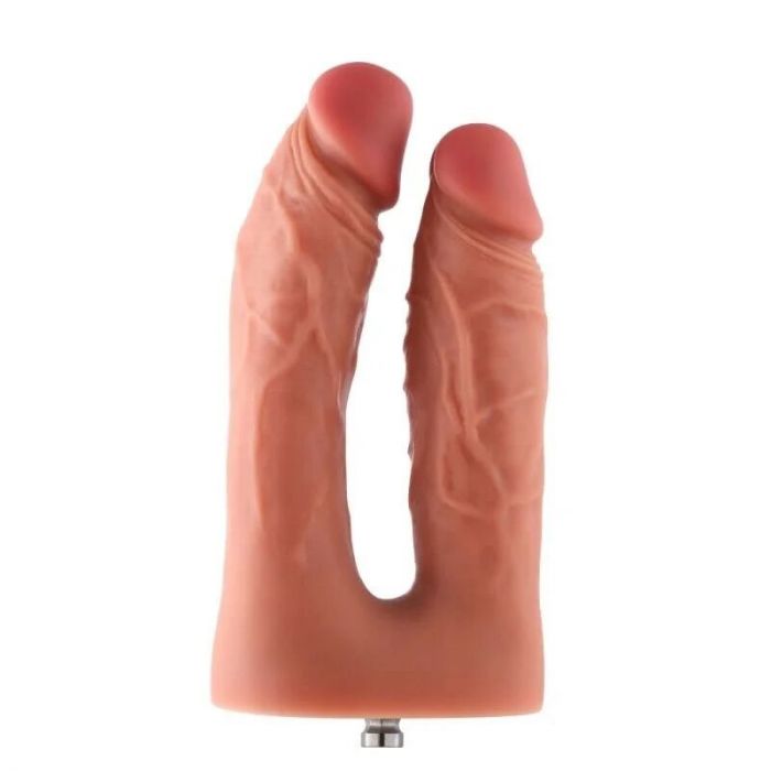 Подвійний фалоімітатор для секс-машин Hismith Silicone Double Penetrator Dildo, система KlicLok