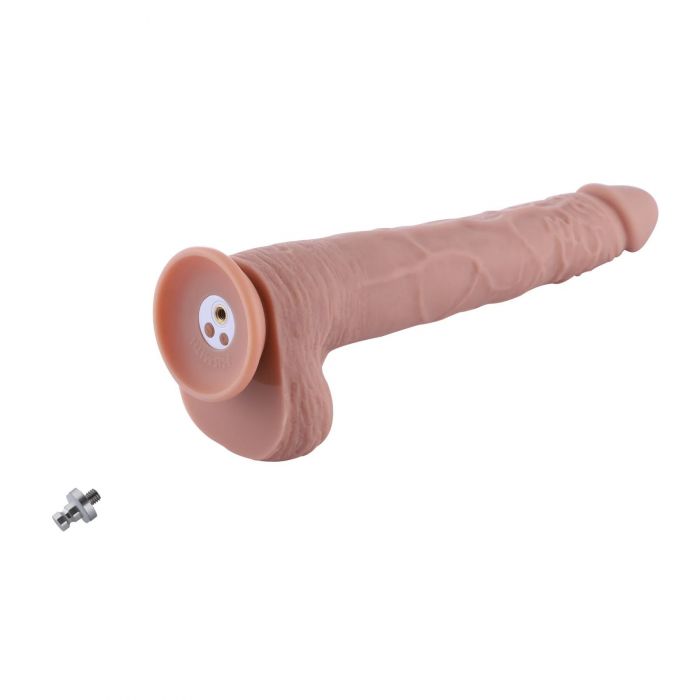 Фалоімітатор 11.8″ з вібрацією для секс-машин Hismith Silicone Dildo with Vibe, KlicLok, пульт ДК