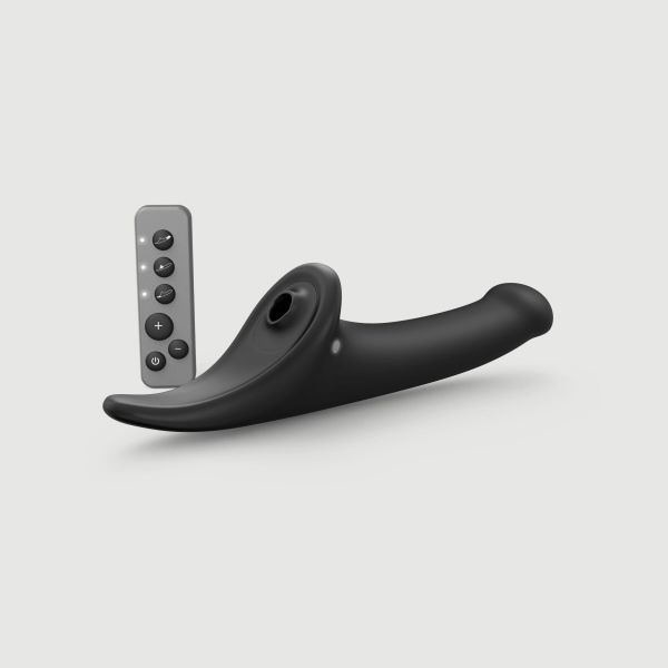 Вібронасадка для страпону з вакуумною стимуляцією Strap-On-Me Multi Orgasm Dildo M Black
