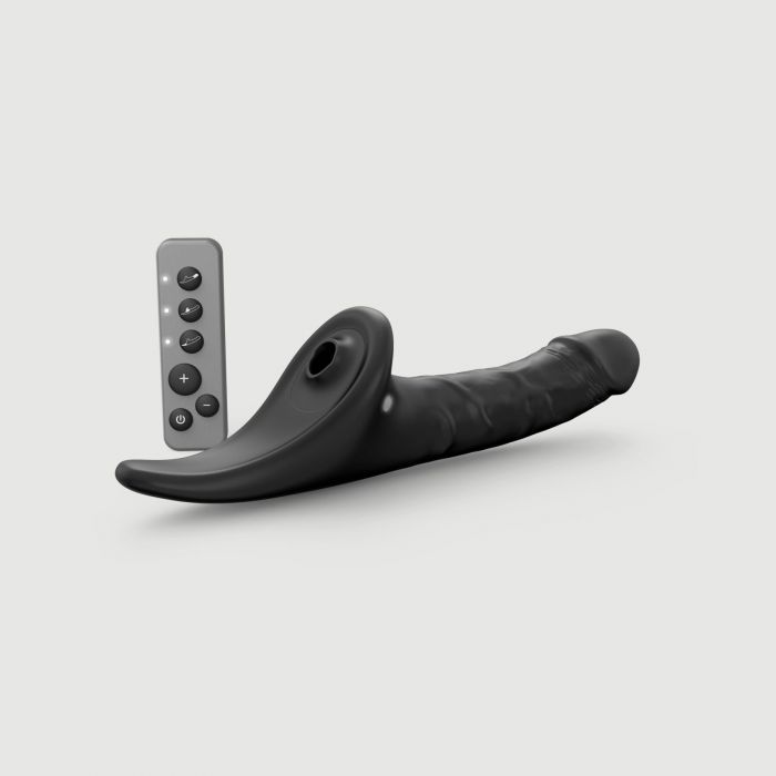 Вібронасадка для страпону з вакуумною стимуляцією Strap-On-Me Multi Orgasm Realistic Dildo L Black