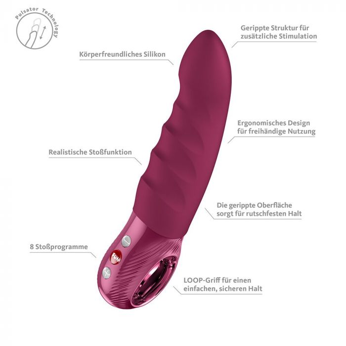 Пульсатор Fun Factory Stronic Deep, Wine Red, 8 режимів роботи, перезаряджуваний
