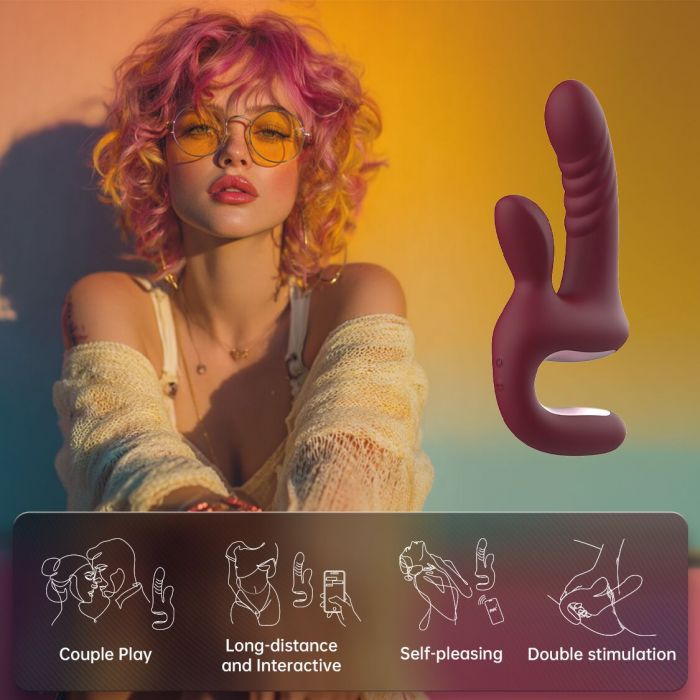 Смарт-пульсатор Magic Motion Magic Duet Bordeaux, 10 режимів пульсацій, 10 режимів вибрації