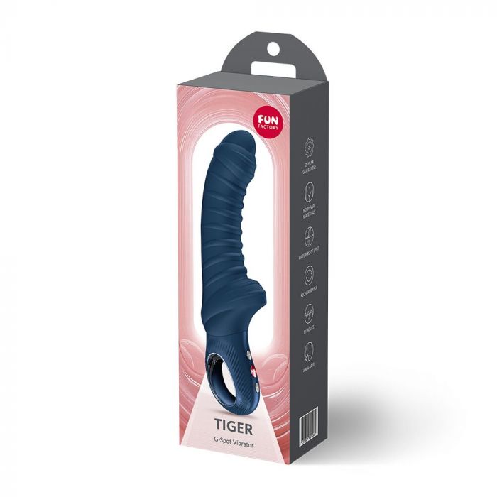 Вібратор для точки G Fun Factory TIGER Nightblue, ребристий, підходить для анальної стимуляції