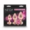 Набір анальних пробок NS Novelties Rear Assets - Trainer Kit - Rose Gold - Pink Heart