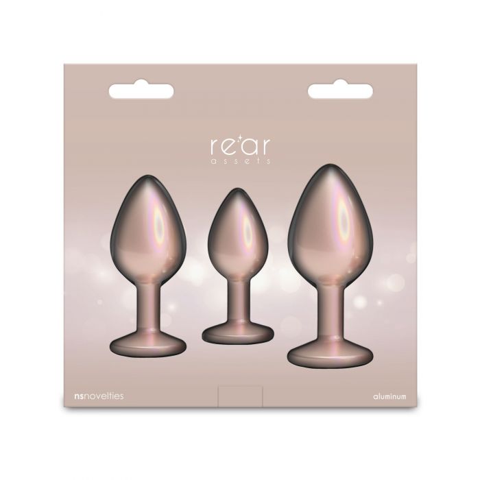 Набір анальних пробок NS Novelties Rear Assets - Trainer Kit - Iridescent Champagne - Clear Gem