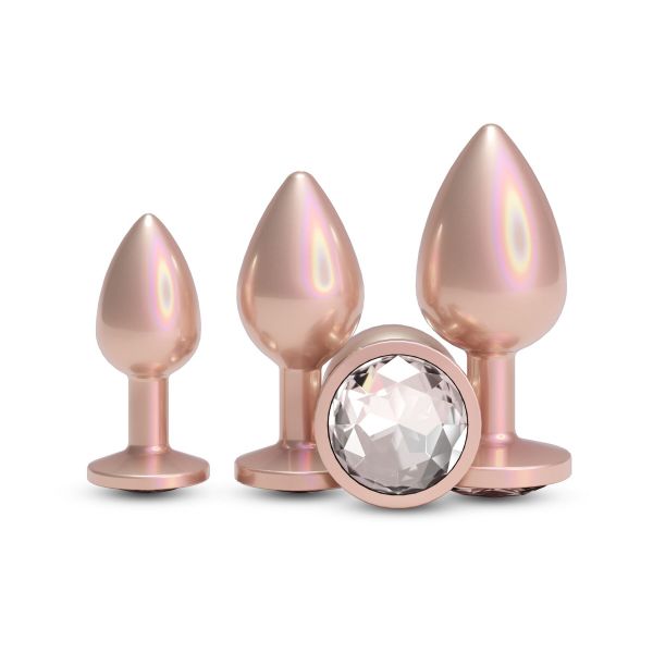 Набір анальних пробок NS Novelties Rear Assets - Trainer Kit - Iridescent Champagne - Clear Gem