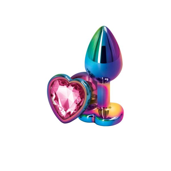 Анальна пробка NS Novelties Rear Assets - Multicolor Heart - Small - Pink