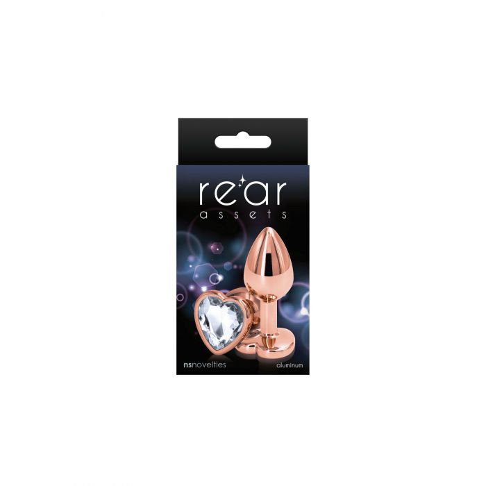 Анальна пробка NS Novelties Rear Assets - Rose Gold Heart - Small - Clear