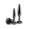 Набір анальних пробок NS Novelties Rear Assets - Tapered Trainer Kit - Gunmetal - Black