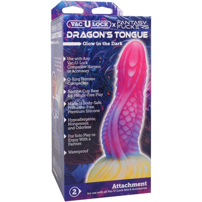 Фентезійний фалоімітатор Doc Johnson Vac-U-Lock x Fantasy Fuckers Dragon's Tongue