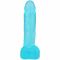 Фалоімітатор Doc Johnson Crystal Jellies - 8 Inch Realistic Cock with Balls- Teal